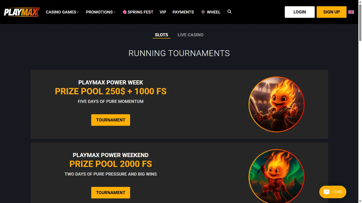 Playmax Casino promotions area on desktop